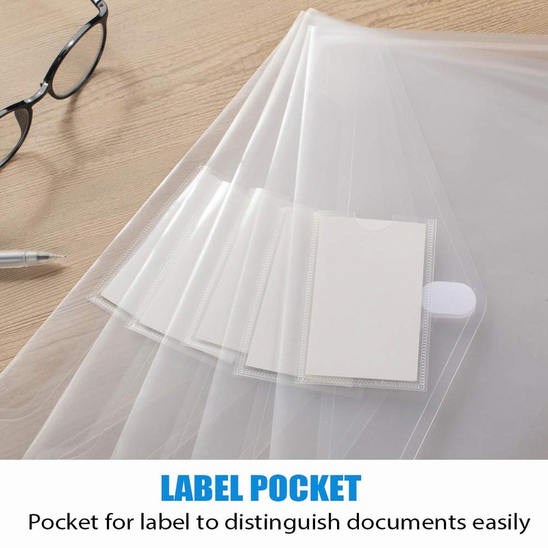 Sooez 24 Pack Plastic Envelopes Poly Envelopes, Clear Document Folders