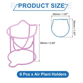 uxcell 6Pcs Air Plant Holder, Makeup Sponge Drying Holder Rack, Tabletop Air Fern Display Stand, Makeup Beauty Egg Dry Stand for Dressing Table Home Decoration, Purple (50x50x58mm)