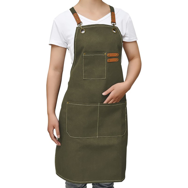 crazy bean BBQ Apron for Men Women Adjustable Work Apron