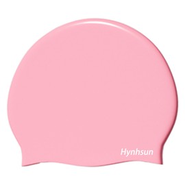 Hynhsun classic unisex silicone swimming cap for women and men, flexible, unisex, waterproof, intensive training, comfortable, anti-slip (pink)