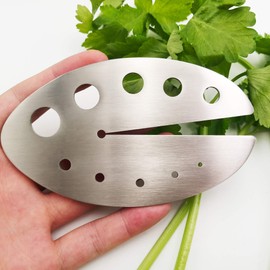 Herb Stripper, Stainless Steel Herb Leaf Stripping Tool, 11 holes Kitchen Kale, Chard, Vegetable Leaf Remover/Separator, Small Kitchen Gadgets - 1pcs, Silver
