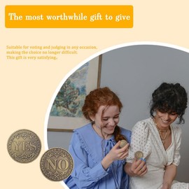 Decision Coin for Women Men Friends Family Birthday Gifts for Women Men Decision Maker Coin with Yes or No Token Engraved