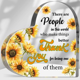 Sunflower Thank You Gift Acrylic for Female Thank You Gifts for Coworker Friend Boss Lady Appreciation Keepsake Desk Decor for Women Office