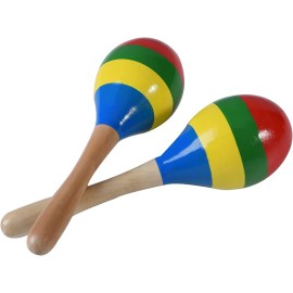 DOMG 2pcs Wooden Maracas Hand Percussion Rattles Shakers
