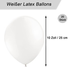 KOBOKO White Balloons, Pack of 20, 10 Inch White Balloons, Wedding Balloons, White Balloons, Wedding Decoration, White Latex Helium Balloons, Party Decoration for Birthday Decoration, Wedding