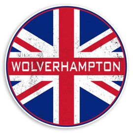 2 x 10cm Wolverhampton Vinyl Stickers England UK GB Flag Luggage Sticker #30476 (10cm Wide)