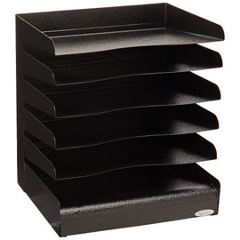 Safco ProductsSteel 6-Tier Horizontal Organizer, 3128BL, Durable All Steel Construction, Black Powder Coat Finish, for Home,Office & Classroom Organization