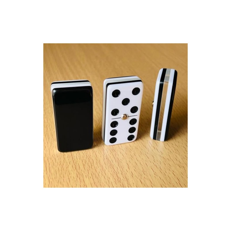 Domino Jumbo Cebra Deluxe Cristalino 5 Capas en Estuche Tipo