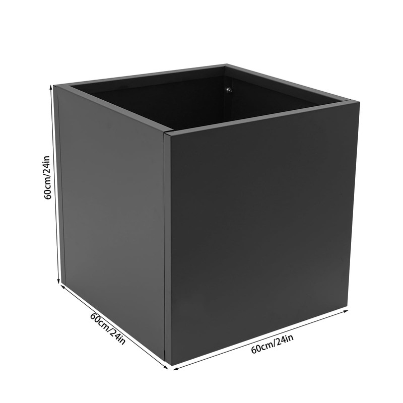 Galvanized Steel Planter Box, 24Inch Large Square Indoor Outdoor Planters