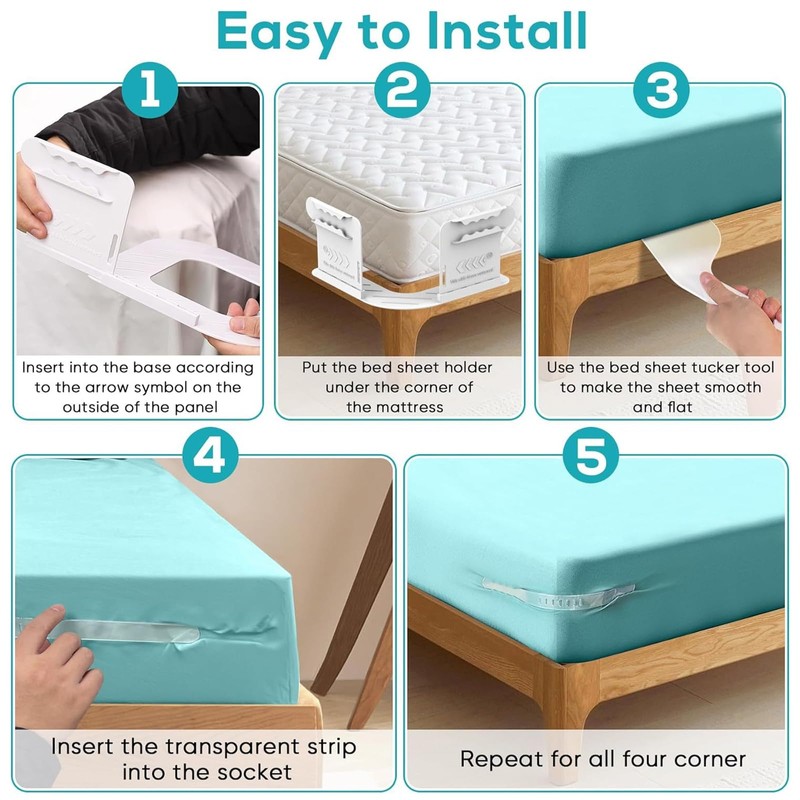 JJIW Bed sheet fastener, bed sheet holder with closure straps,
