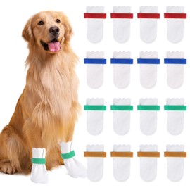 Disposable Dog Boots for Paw Protection, 20 Pcs Disposable Dog Shoes with Adjustable Velcro for Small Medium Large Dogs, Dog Socks to Prevent Paw Licking & Wounds (S (5-16lb))