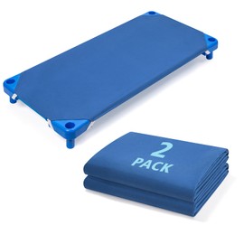 Comfyanno Cot Sheets for Daycare Toddler Size - 23" x 40" - 2 Pack - Soft & Comfortable Brushed Microfiber - Fitted Cot Sheet Cover - for Daycare/Preschool Kids, Boy/Girls Nap Time - Navy Blue