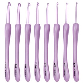Reessy Crochet Hooks Set, 2.5-6.0mm Lightweight Ergonomic Crochet Hooks for Arthritic Hands, 8 Size Comfortable Smooth Crochet Hook, Easy to Use for Crochet Beginners and Experienced Crochet Lovers