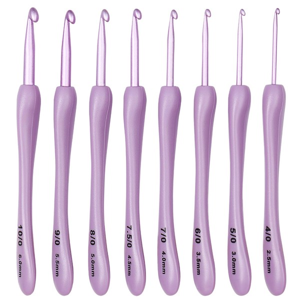 Reessy Crochet Hooks Set, 2.5-6.0mm Lightweight Ergonomic Crochet Hooks for