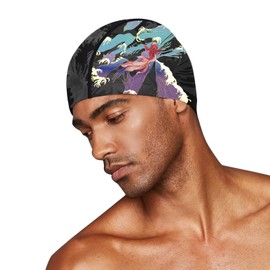 Swim Cap, Swimming Cap, Men's, Women's, Loose, Swimming Hat, Large, Compatible with Long Hair, Elastic Swim Hat, Lightweight, Breathable, Fabric, Swimming Cap, For Adults, Swimming Practice Hat,