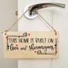 Handmade Wooden Hanging Wall Plaque Home Built on Love and