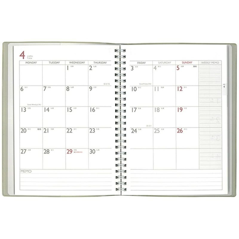 Museum 2026 A5 Weekly Desk Planner, Monday, Gold No. 500