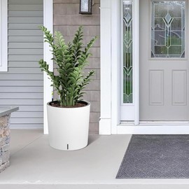 Plant Pots 19.5‘’ H x 19.9" Set of 2, Flower Pots with Multi Mesh Drainage Holes, Planters with Built-in Drainage and a Water Level Monitor and Wheels for Garden Succulent Nursery House Plants