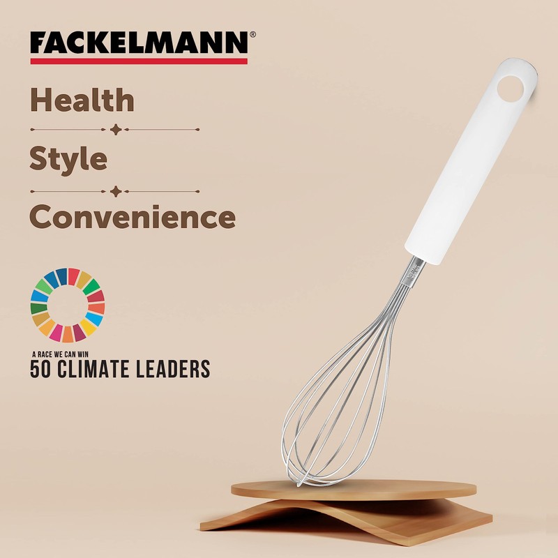 FACKELMANN INOX Schneebesen Edelstahl, Mehrfarbig, 29cm