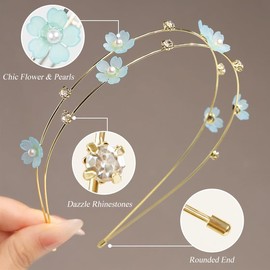 AIBFRID 2PCS Floral Metal Headband