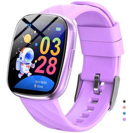 Alutoria Smartwatch Children, Children's Phone Watch Sport Fitness for Children, IP68 Waterproof, 100+ Sports Modes, Notifications Messages, Fitness Tracker for Boys Girls, Light Purple