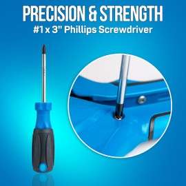 Jonard Tools SDP-1 Screwdriver, #1 x 3" Phillips Tip with Comfort Grip, 6 3/4" Length