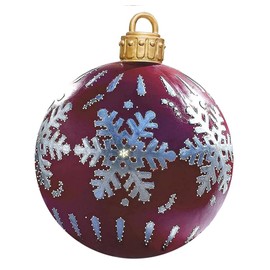Ycxydr Inflatable Christmas Ball Decor Giant Christmas Ball Outdoor Ornaments for Wedding Festival Home Decoration Yard Lawn Garden Outdoor Decoration with Pump (A) 60cm