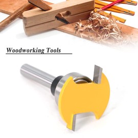 Mesee T-Slot Router Bit with Bottom Bearing, 1/4 Inch Shank Carbide Slot Cutter Router Woodworking T Slotting Milling Cutting Tool - 1/4" Cutting Depth