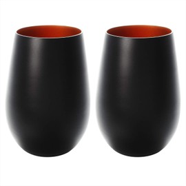 stolzle Matte Black/Bronze 465ml "Metal Color" Large Tumbler Pair in Presentation Box