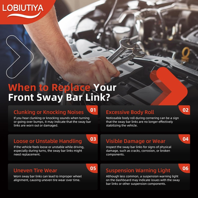 LOBIUTIYA K80894 Front Stabilizer Sway Bar End Link Kit with
