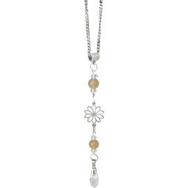 Flower Car Rear View Mirror Pendant, Bling Crystal Car Interior Decoration Accessories, Cute Car Rear View Mirror Charm, Lucky Car Hanging Ornament Present for Women Men(Yellow)