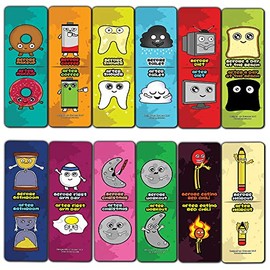 Cute Before and After Illustration Bookmarks(12-Pack)-Stocking Stuffers Encouragement Gifts for Boys, Girls, Teen, Men Women - Incentive Reward Ideas
