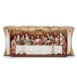 Roman Joseph's Studio, 5.25" H The Last Supper Tabeltop Scroll, Religious Gifts, Home Decor,