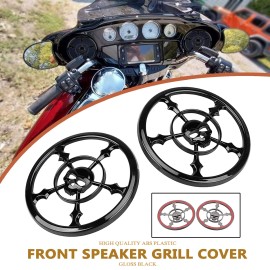 Unbranded Gloss Black Speaker Trim Grill Cover For Harley Touring Street Glide FLHX FLHTCU