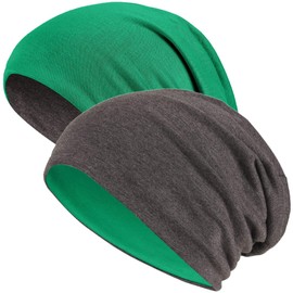 Hatstar Long Slouchy Beanie, 2-in-1 Reversible Jersey Hat in 45 Colours -