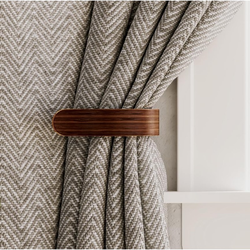 2 x Waveply Wood Curtain Holdbacks Plywood Drapery U Shaped