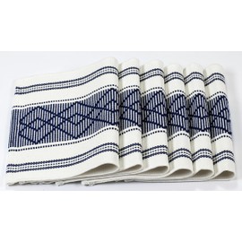 Home Beyond & HB design - 6-Pack Woven Placemats - Washable Farmhouse Place Mats for Kithchen Dining Table - Set of 6, Navy