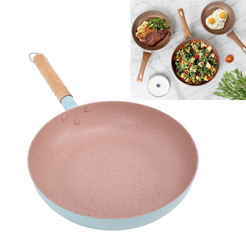 Frying Pan Egg Omelette Pan with Wooden Handle Heat Resistant