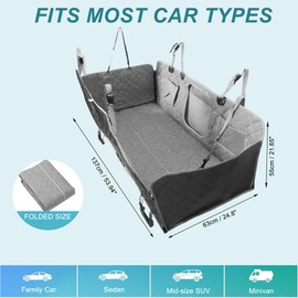 GLIDESMOOTH Dog Car Seat Cover for Back Seat, Waterproof Pet Trunk Mat with Side Flaps, Non-Slip Water, Back Seat Organizer, for SUV Truck, Gray
