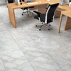 Wallercity Shiny White/Gray Peel and Stick Floor Tiles 18-Pack Self