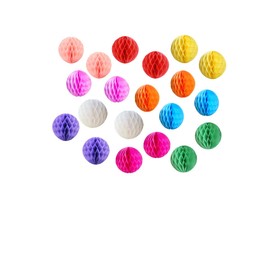 20pcs Honeycomb Flower Balls Party Honeycomb Balls Decoration Paper Flower Balls Tissue Paper Flower Ball Pom Poms Ball for Baby Shower Birthday Wedding Home Decor (3inch, Colorful)