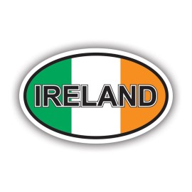 Darkside Ltd Ireland Flag Oval Sticker Decal - Weatherproof - irish euro oval - 2" x 1.24"