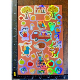 CREATOLOGY THANKS GIVING, FALL, APPLES, OWLS, LEAVES,  ONE SHEET BEAUTIFUL STICKERS #FAL03