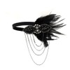 STIOEDYUAN 1920's Flapper Headband Gatsby Feather Headpiece Rhinestone Tassel Headdress