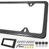 FBJTDQ Carbon Fiber License Plate Frame- Stainless Steel Car Tag