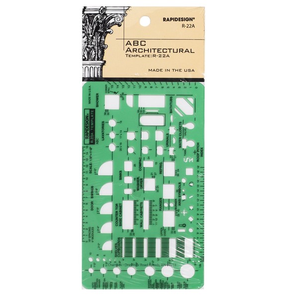 Rapidesign 1/8 Inch ABC Architect Drawing Template, 1 Each (R22A)