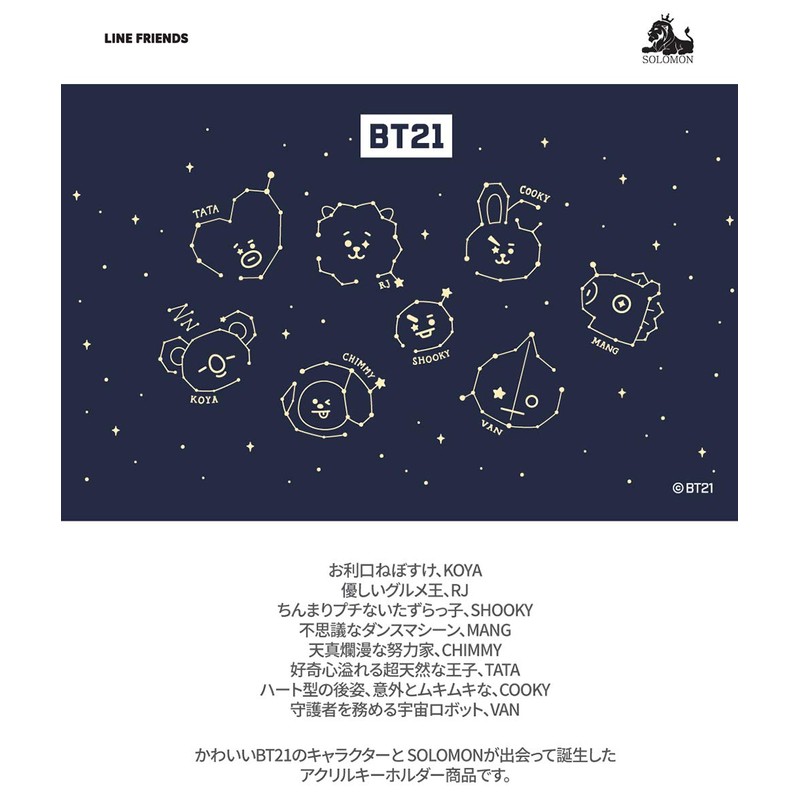 BT21 Solomon Shoji Acrylic Key Chain Hanging Constellation Winter Gift