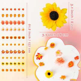 GQIRIL Hanging Flower Garlands for Decoration - 6PCS Artificial Faux Wildflower Garland with Pearl, 10 Mixed Orange Fake Wild Flower Vines for Home Wedding Wall Backdrop Garden Birthday Party Decor