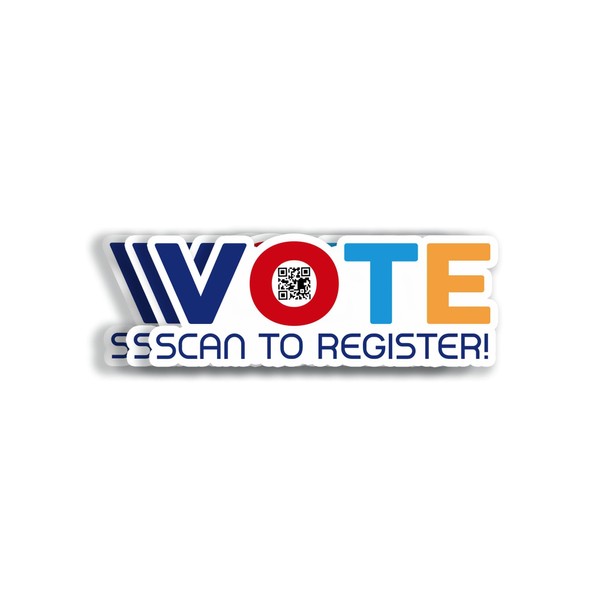 (3 Pack) Qr Code Vote Sticker - Vote Bumper Sticker