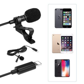 Raycue Microphone Dual Headed Recording Clip On Mic Mini Microphone compatible with IOS